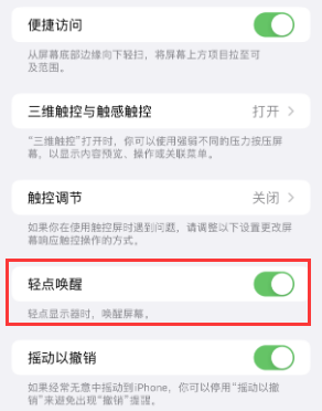 龙江苹果授权维修站分享iPhone轻点无法唤醒怎么办 